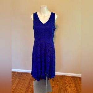 Elegant Blue Lace Dress